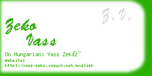 zeko vass business card